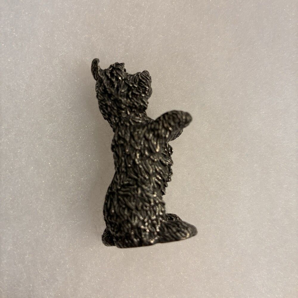 Vintage Pewter Terrier Dog Miniature Figurine By Royal Selangor 1994. 1.5 Inch